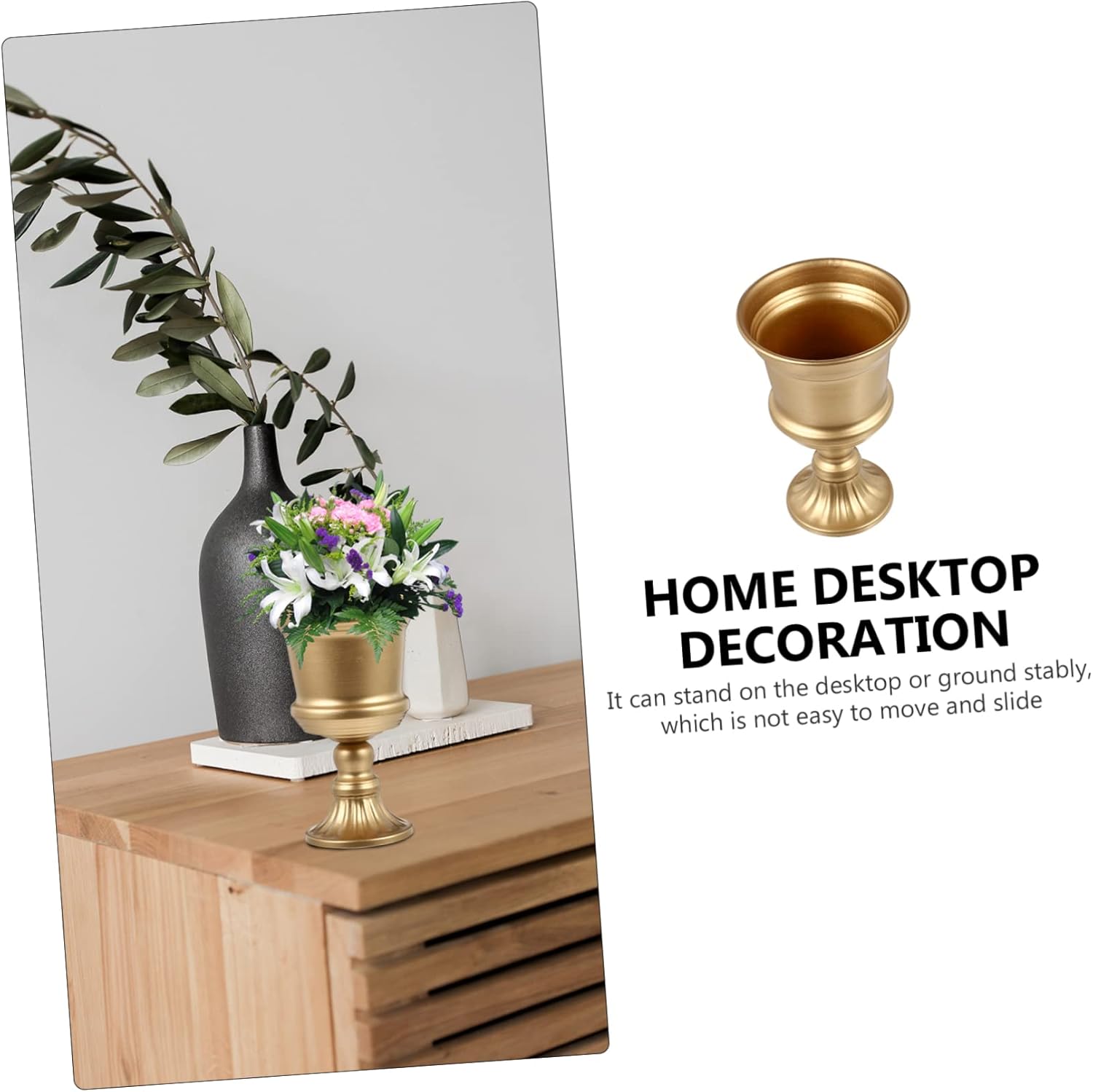 VOSAREA Metal Flower Vase for Wedding and Home Decor