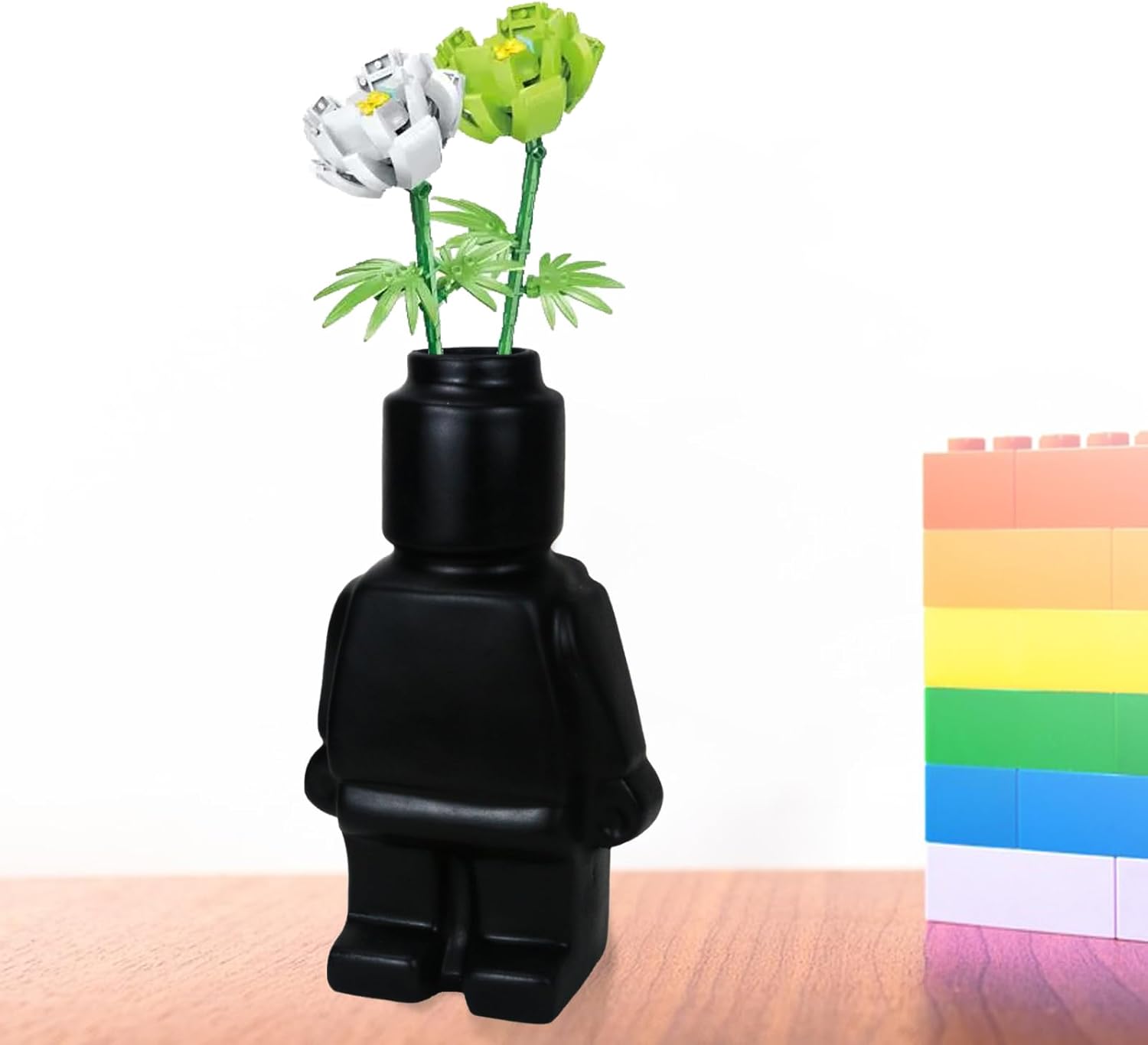 Cool Building Figures Vase for Flowers Black