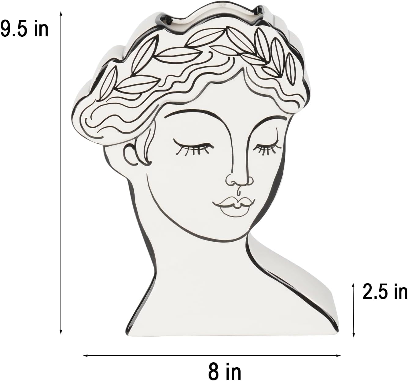 Modern Female Face Flower Vase 8x25x95 Inch Cynkeyee