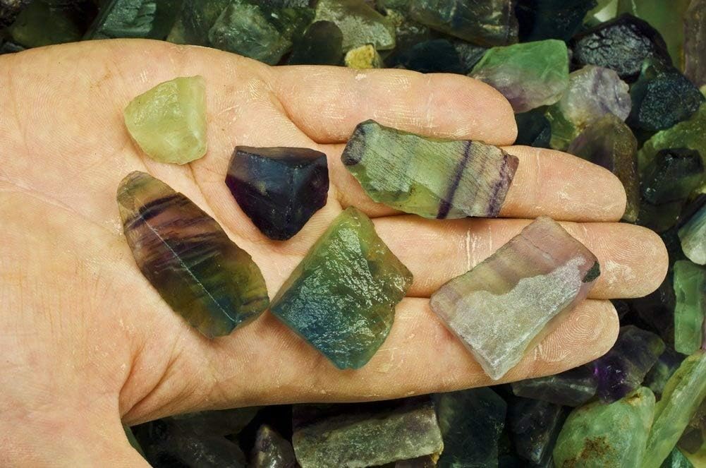 Fantasia 1 lb Rainbow Fluorite Rough Stones