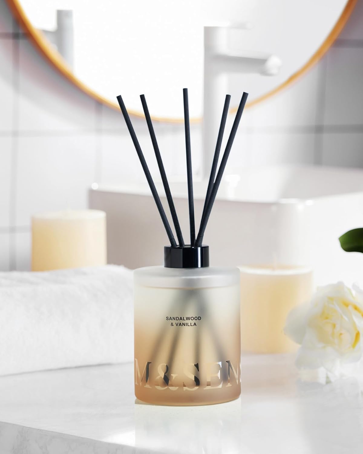 MSENSE Sandalwood Vanilla Reed Diffuser Set