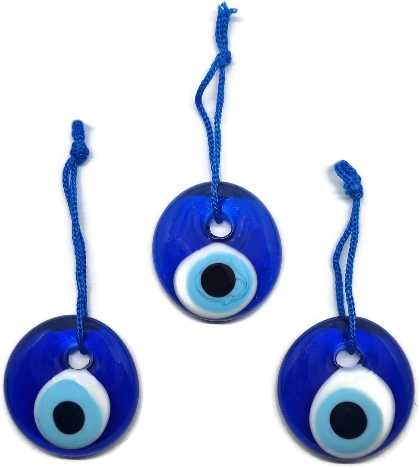 Turkish Evil Eye Blue Glass Charm Hanging Decoration 4cm