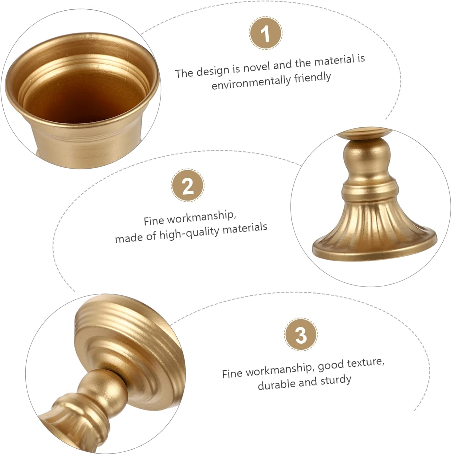 Elegant Gold Metal Flower Vase for Wedding Centerpiece