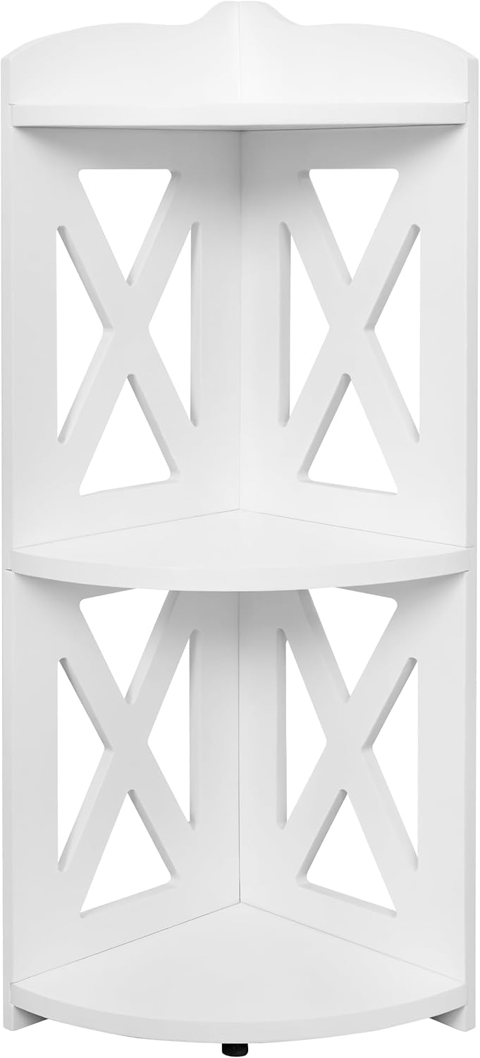 YCICI Corner Shelf Stand 3 Tier Natural Wood