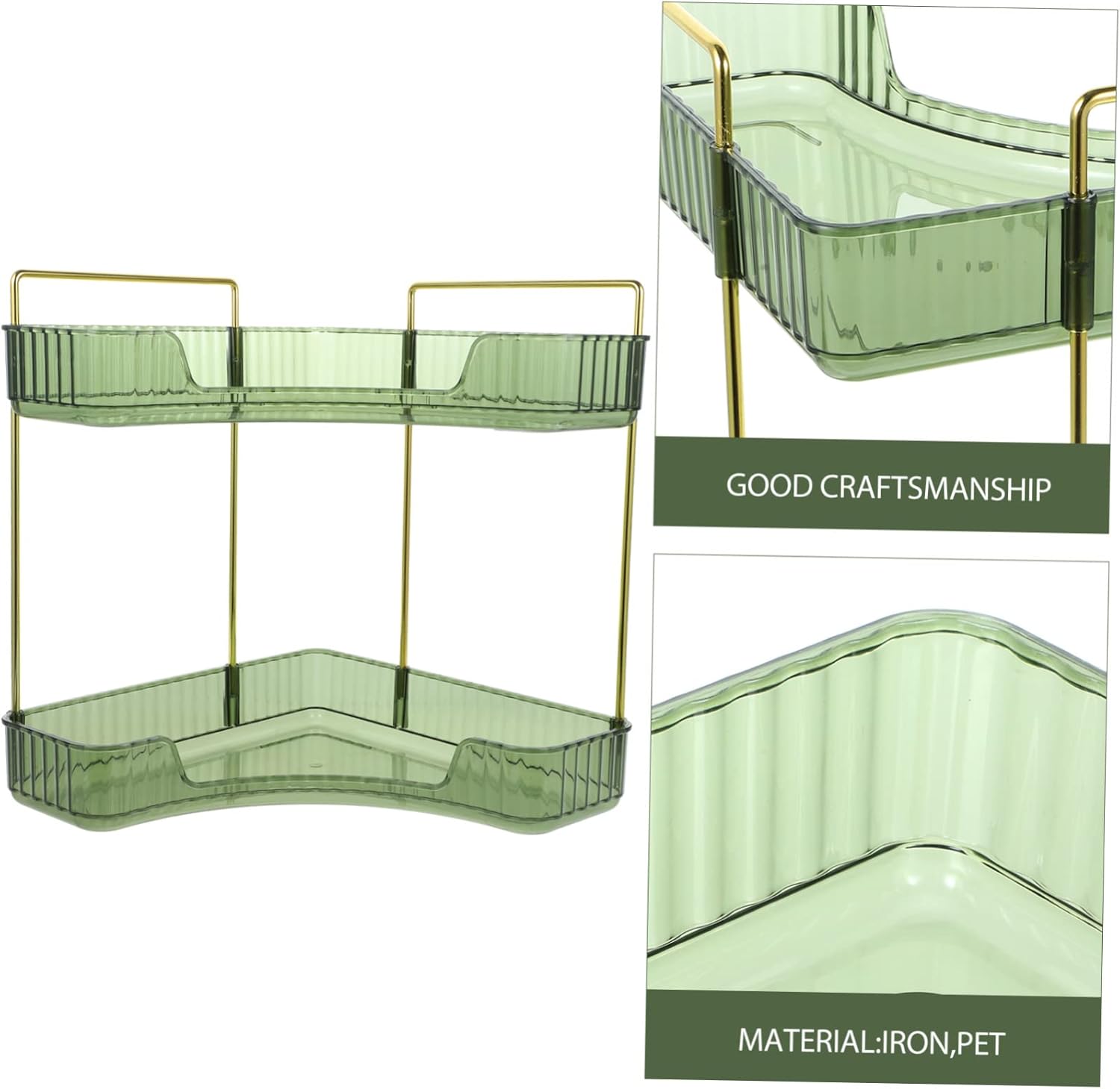 MAGICLULU Transparent Corner Shelf Dual Layer Bathroom Organizer