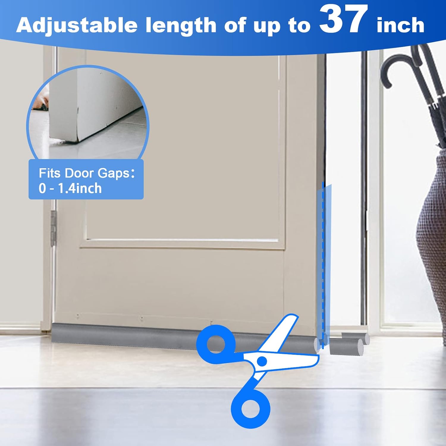 GWSNIO Door Draft Stopper 37 Inch Adjustable Seal 1