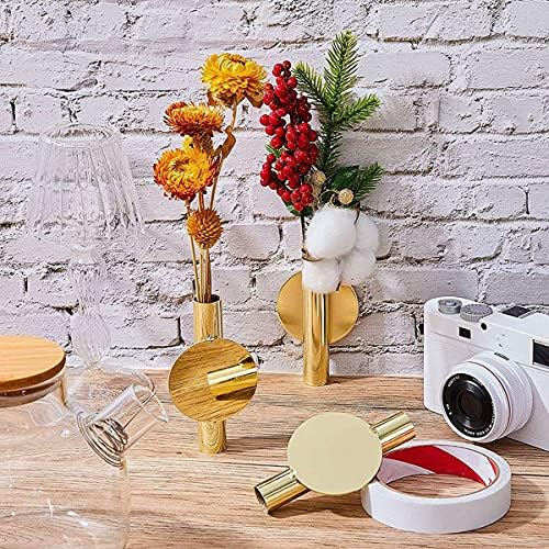 4PCS Gold Wall-Mounted Flower Tube Metal Vase Decoration Stand