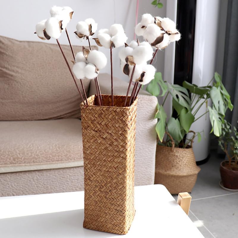 PRETYZOOM 2pcs Woven Flower Vase for Home Office Decor
