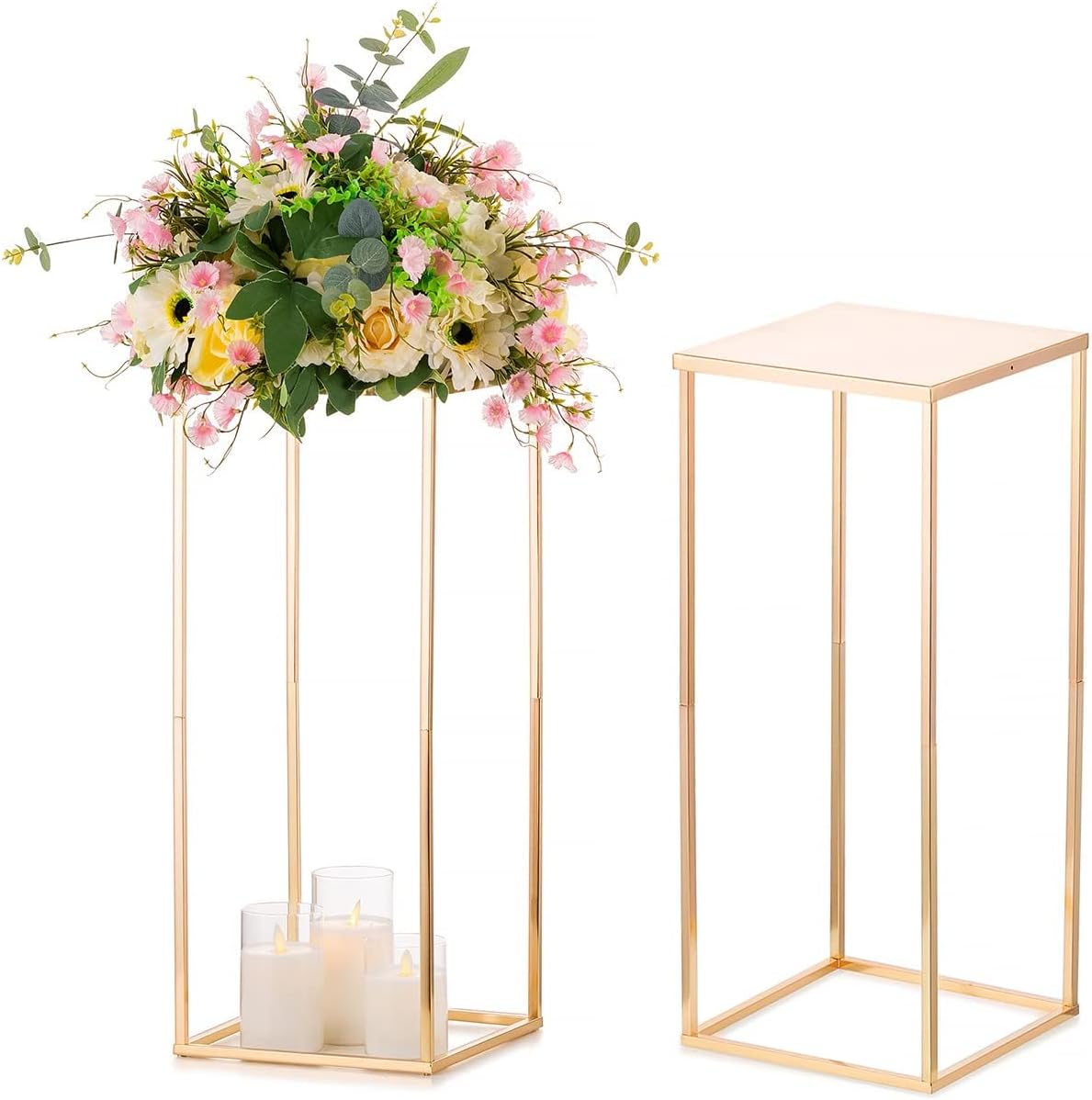 Modern Geometric Gold Wedding Centerpiece Vase 236in Metal Stand