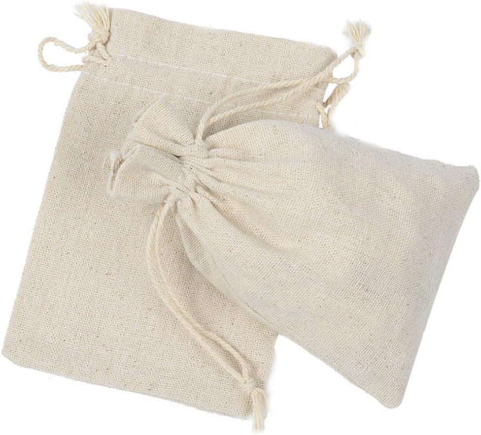 4pcs Cotton Drawstring Lavender Sachets Bags for Storage Tea Travel
