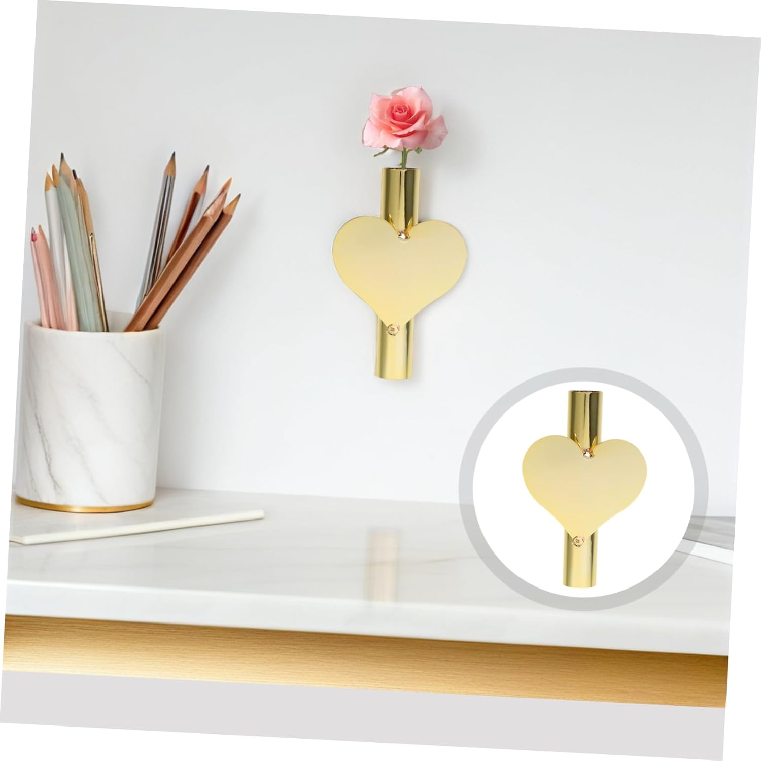 BESPORTBLE Heart-Shaped Wall Vase for Dried Flowers