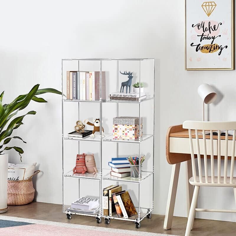 ONELUX 5-Tier Acrylic Corner Shelves Square Display Rack