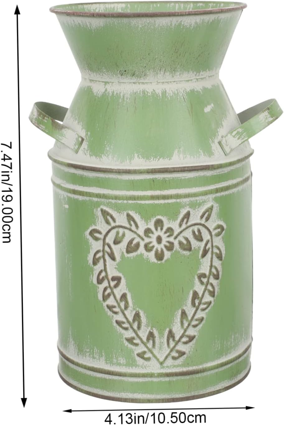 Rustic Dark Green Iron Flower Bucket Vase
