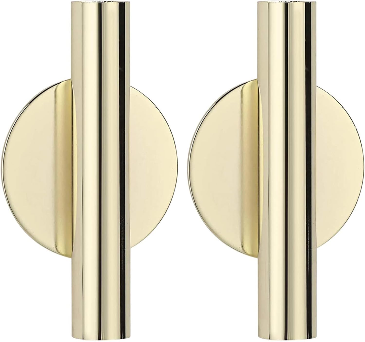 2PCS Wall Mount Vase Tube with Golden Circle Metal Holder