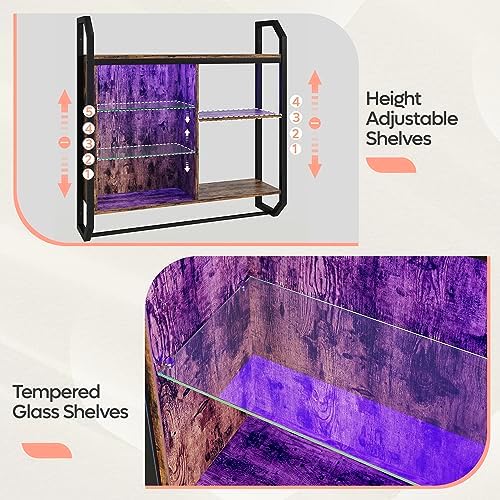 Bestier LED Floating Shelves 34 Inch Industrial Style