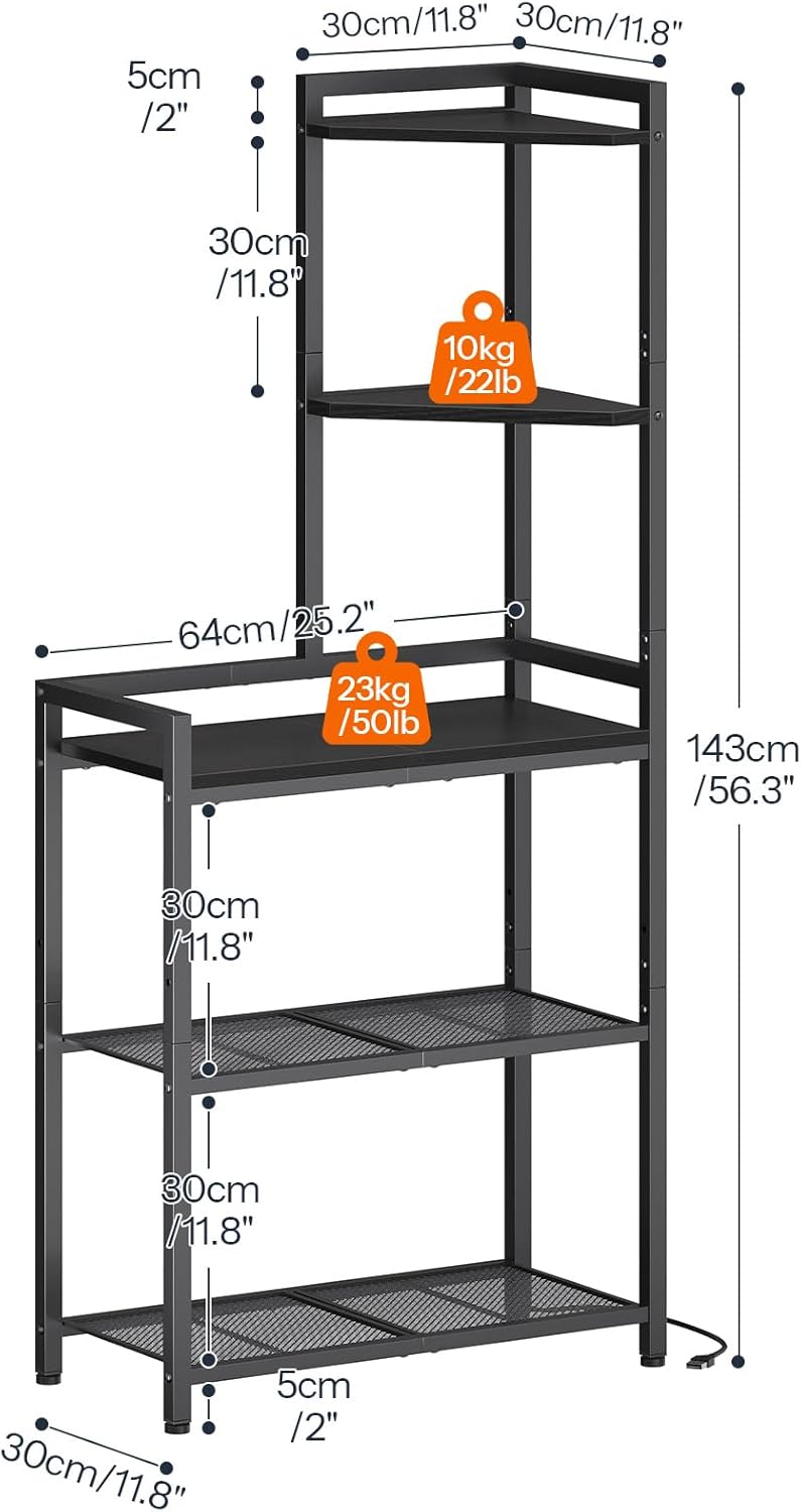 HOOBRO 5-Tier Corner Shelf with LED Light