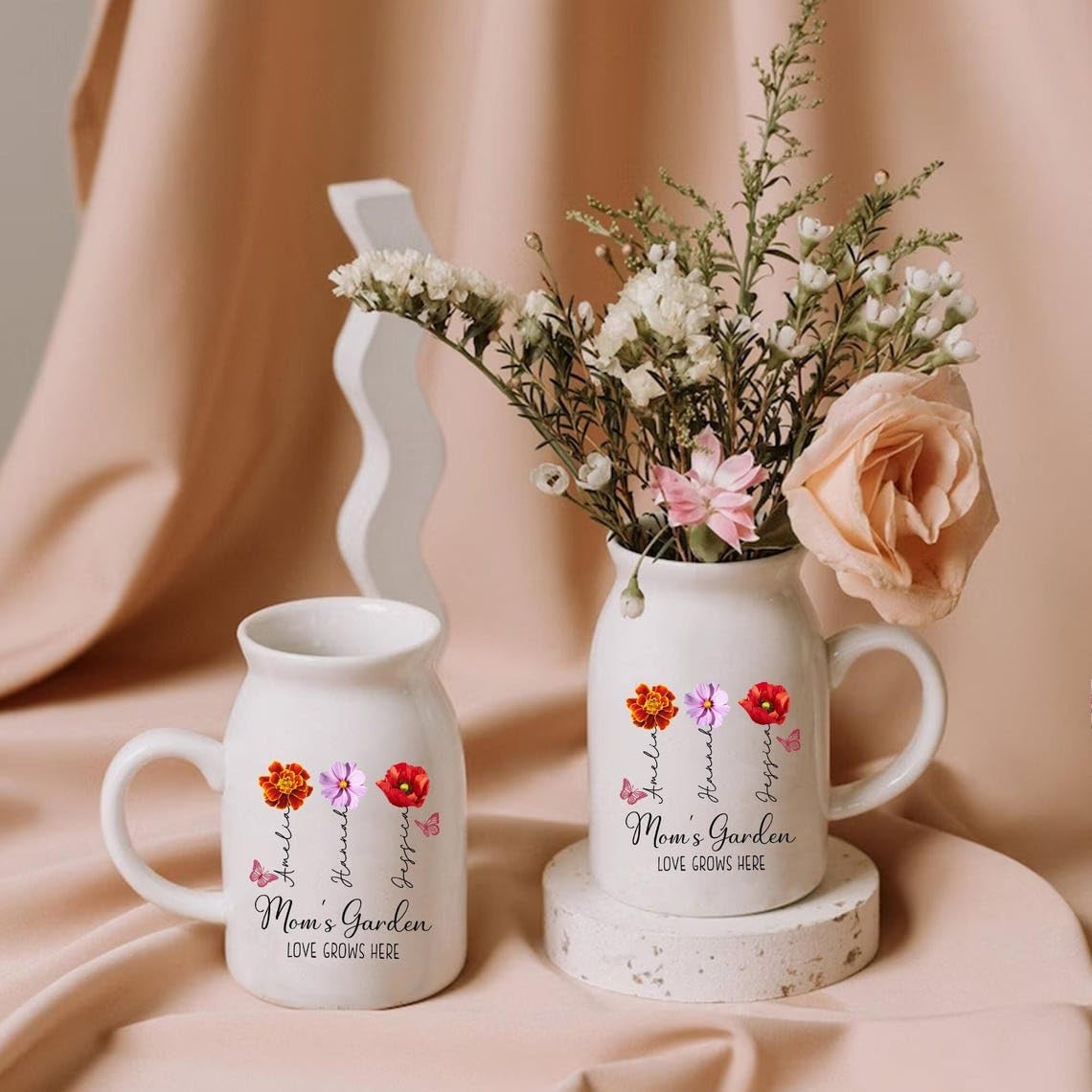 Ceramic Flower Vase Moms Garden Meaningful Gift
