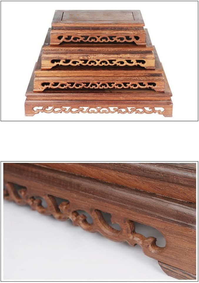 Oriental Style Rosewood Carved Base Vase Display Stand