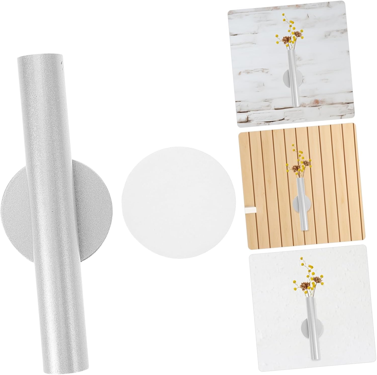 Cabilock Metal Wall Vase for Dried Bouquets and Faux Flowers