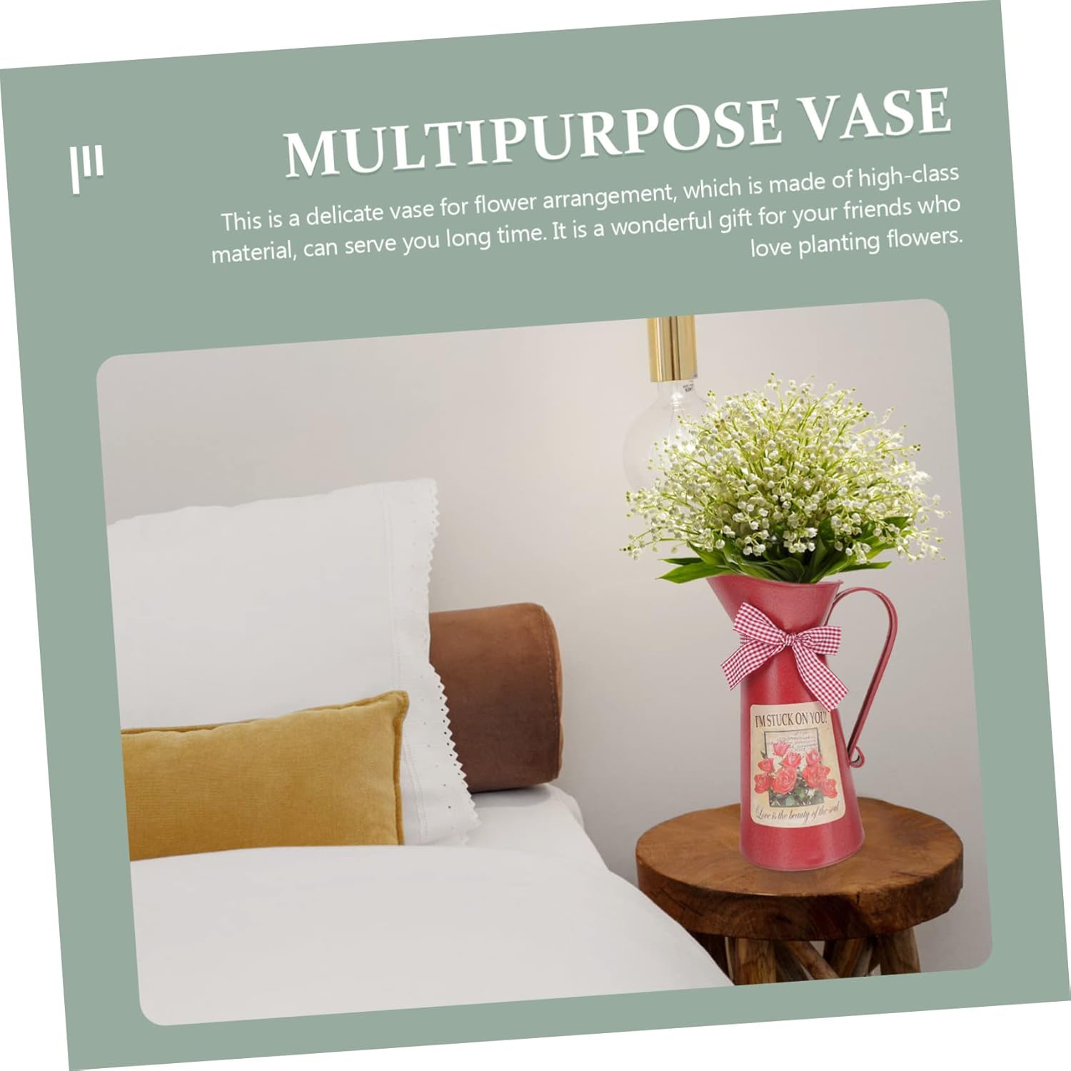 POPETPOP Iron Flower Vase Rustic Decor Bucket