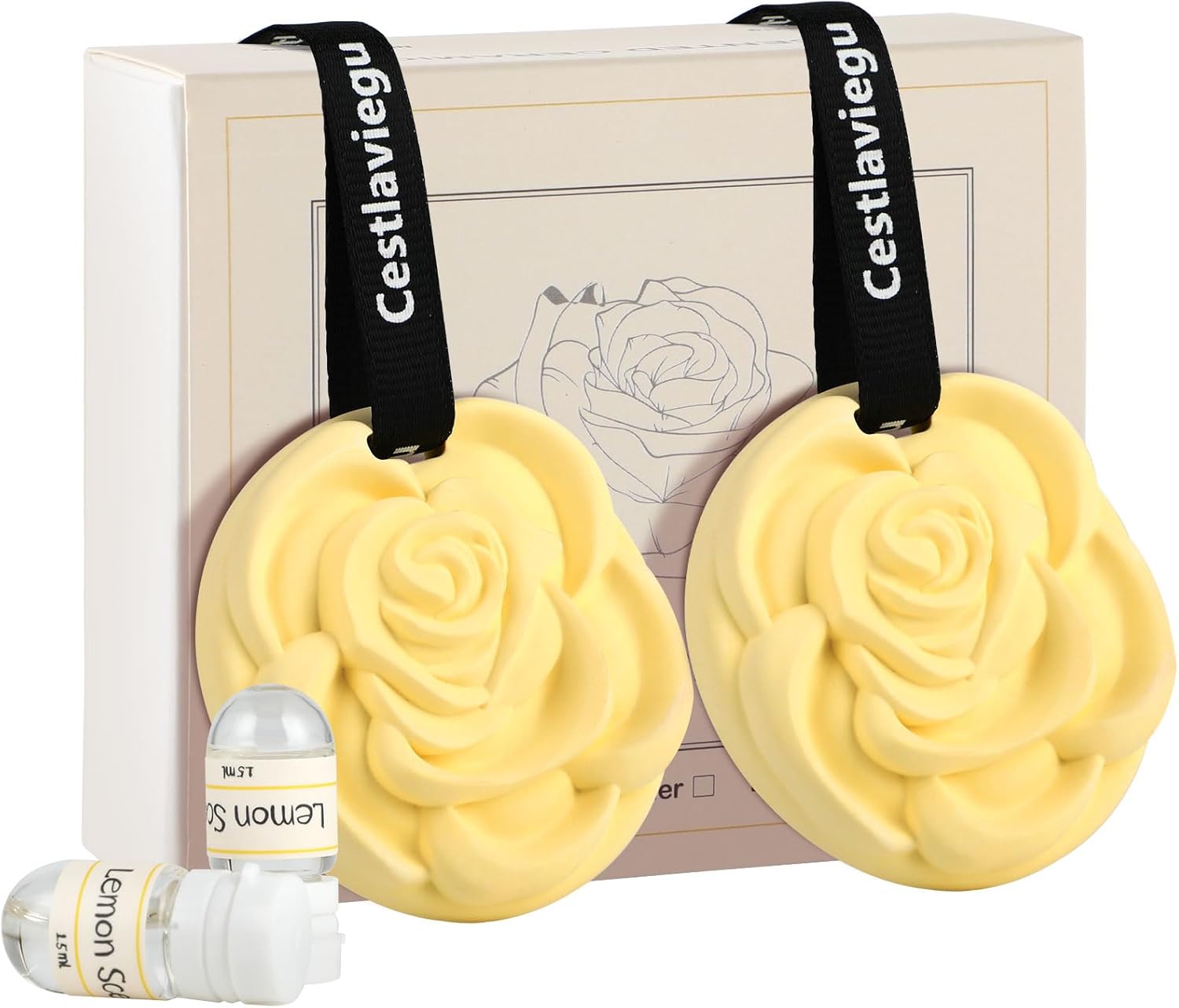 Cestlaviegu 2 Pack Lemon Scented Sachets for Closets and Drawers