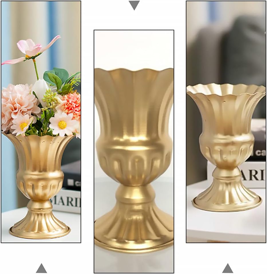 BESTOYARD Vintage Golden Wrought Iron Flowerpot