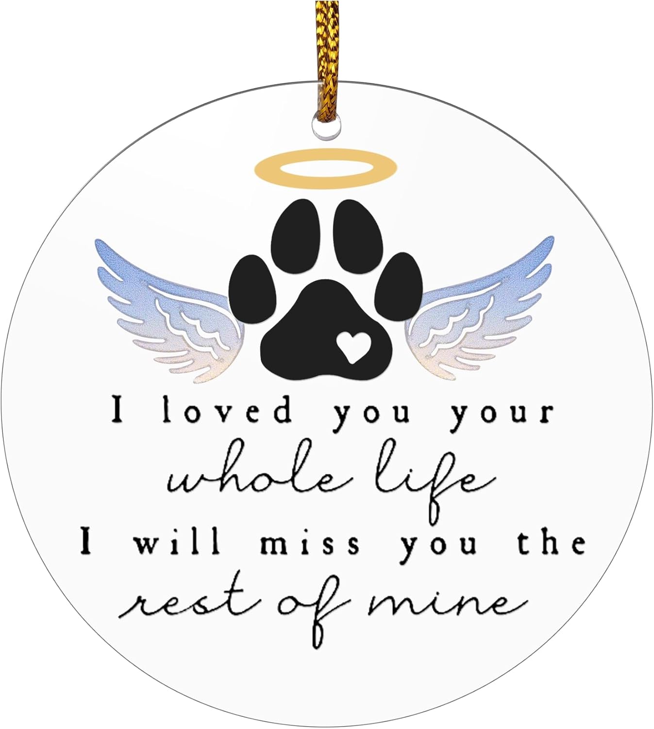 Pet Memorial Angel Wings Acrylic Ornament