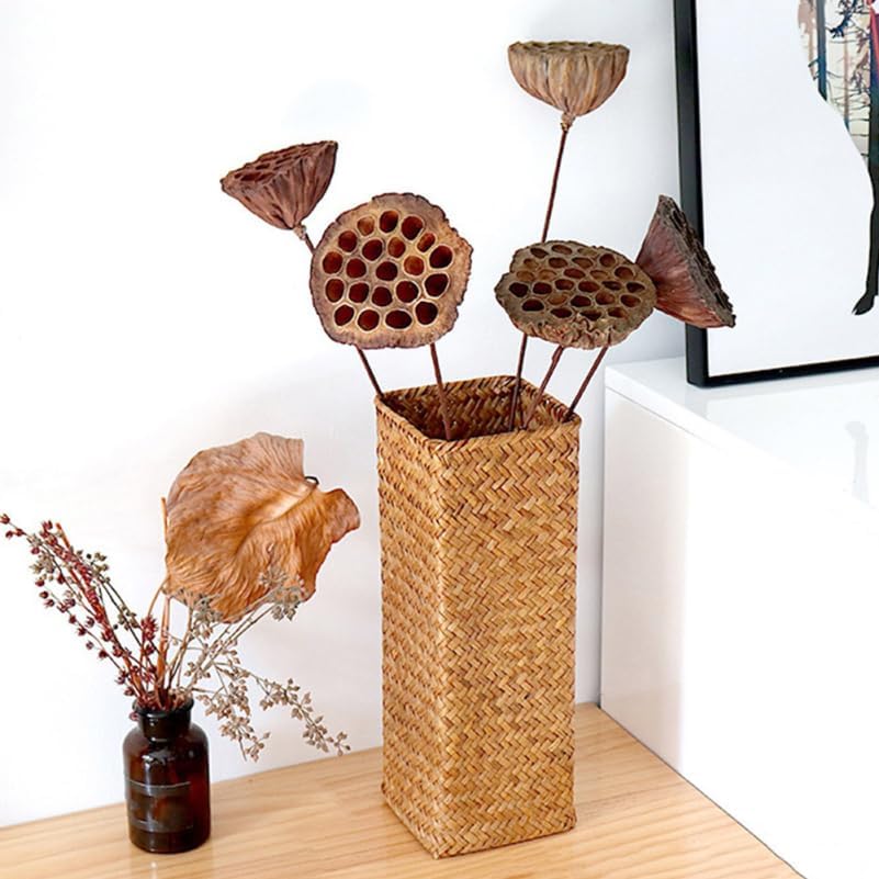 PRETYZOOM 2pcs Woven Flower Vase for Home Office Decor