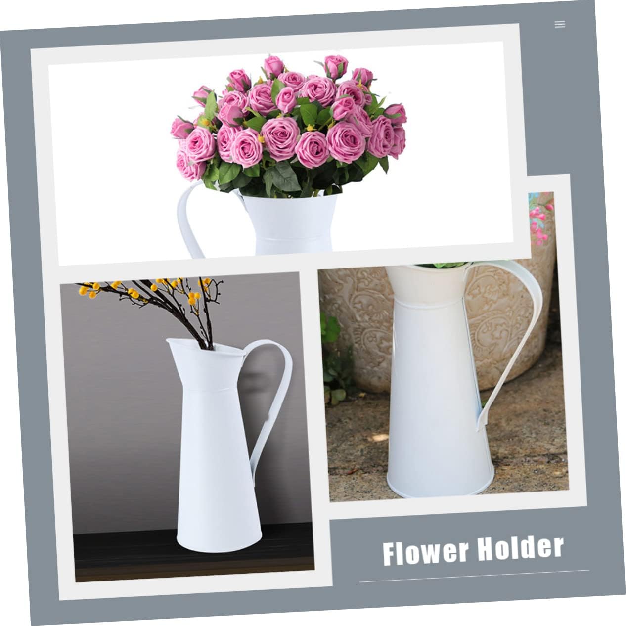 2pcs Iron Flower Vase for Modern Home Decor