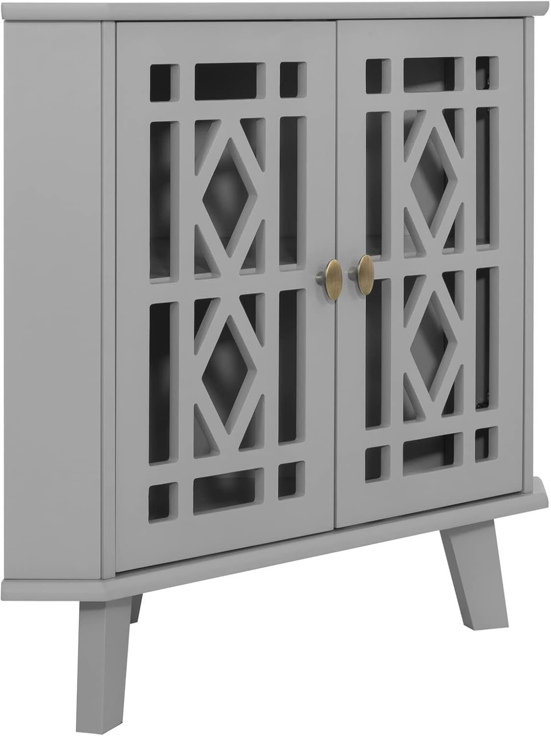 Scurrty 32 Inch Corner Shelf Stand - Grey