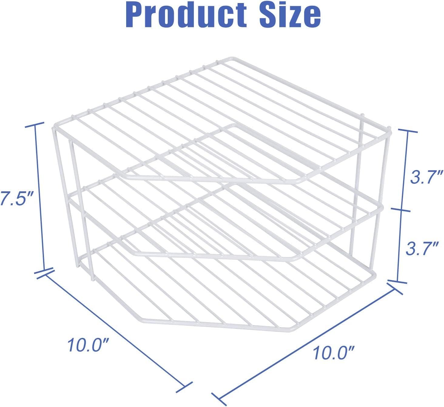 3-Tier Corner Shelf Organizer - Kitchen Storage White