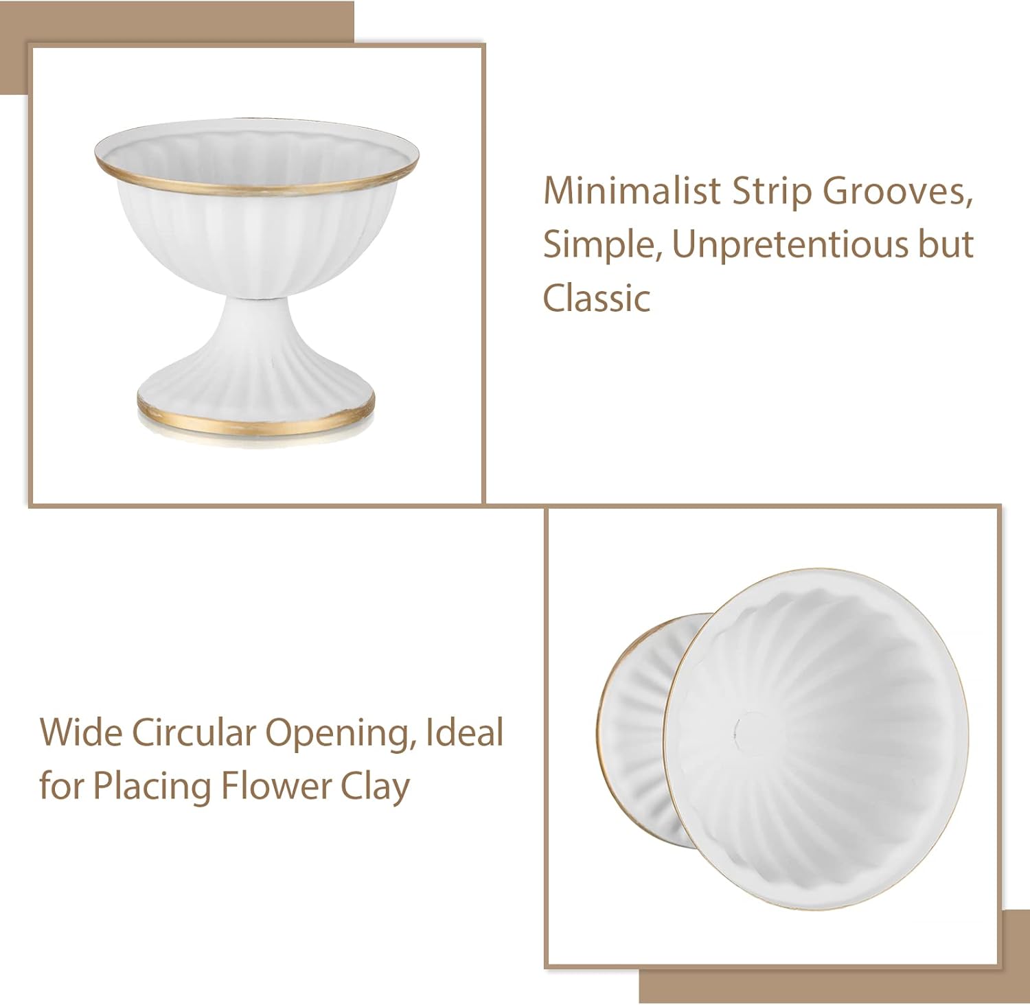 Sziqiqi Mini White Flower Vase for Centerpieces Decor