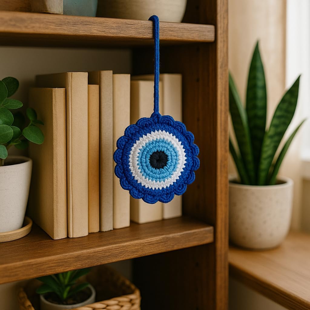Evil Eye Keychain Crochet Car Decor Accessory