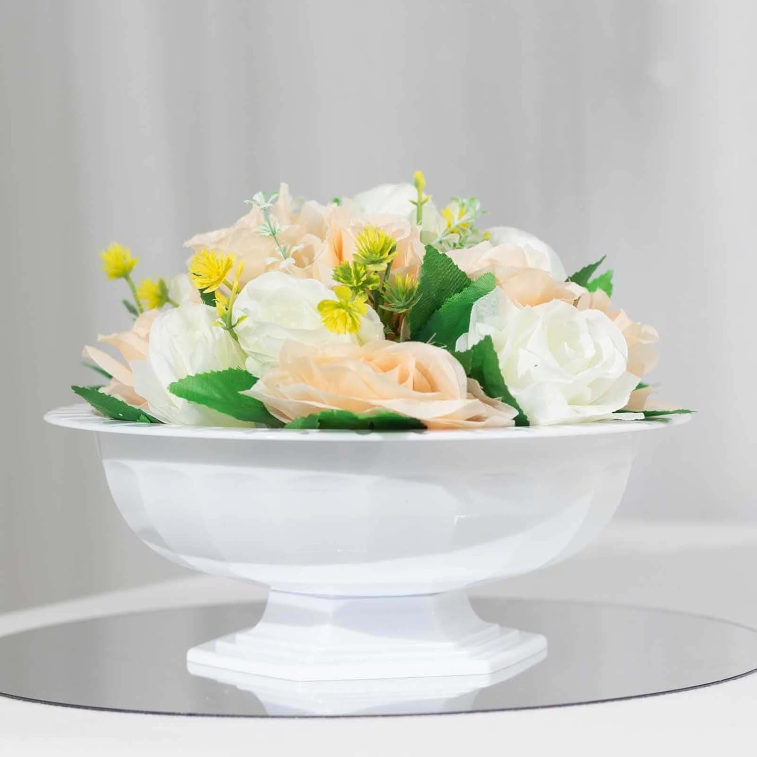 Efavormart 3 Pack White Roman Style Footed Compote Bowls