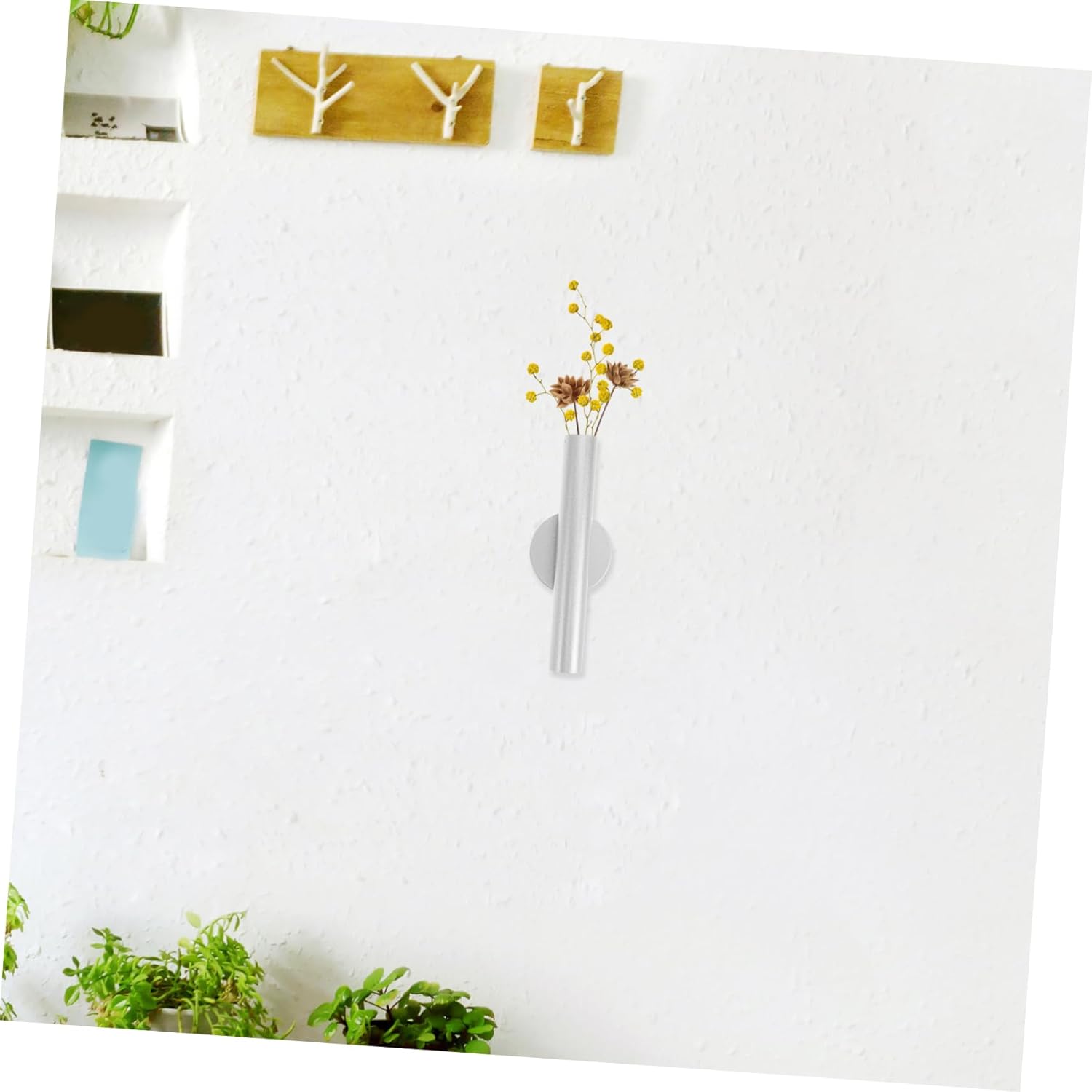 Wall-Mounted Flower Vase for Dried and Fresh Flowers