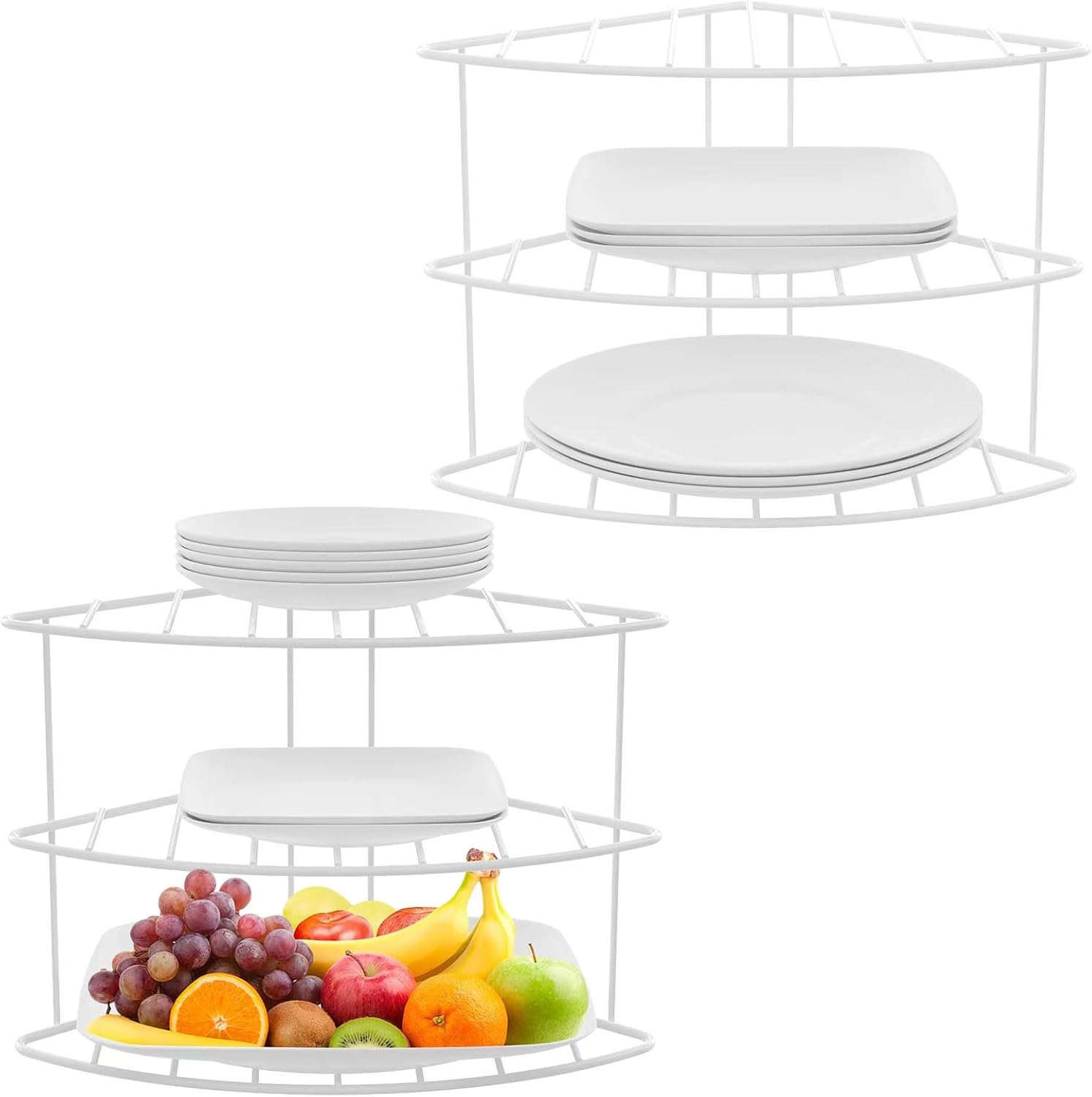 3-Tier Corner Shelf Organizer for Kitchen Storage