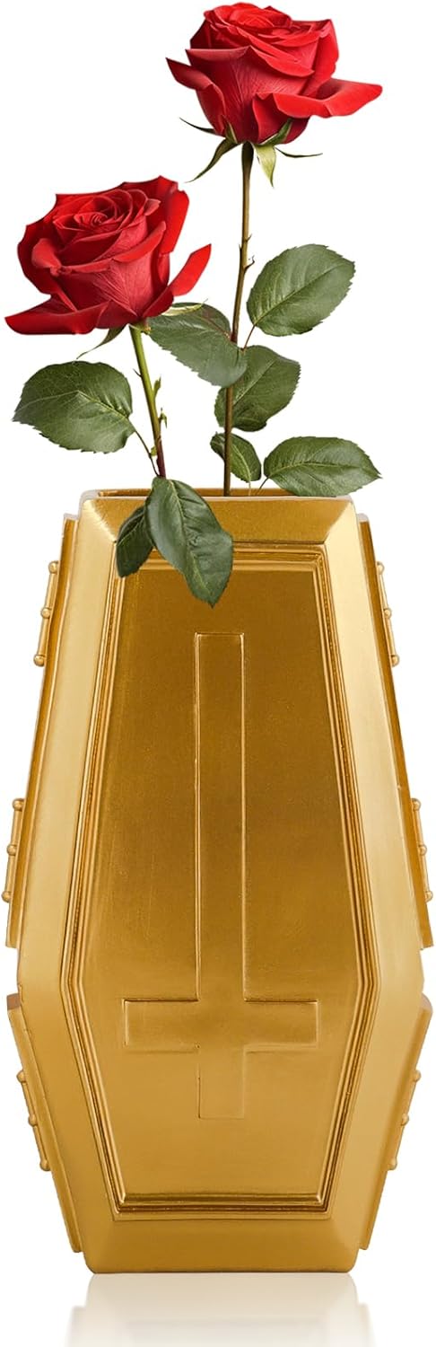 Gothic Coffin Vase for Flowers Halloween Decor