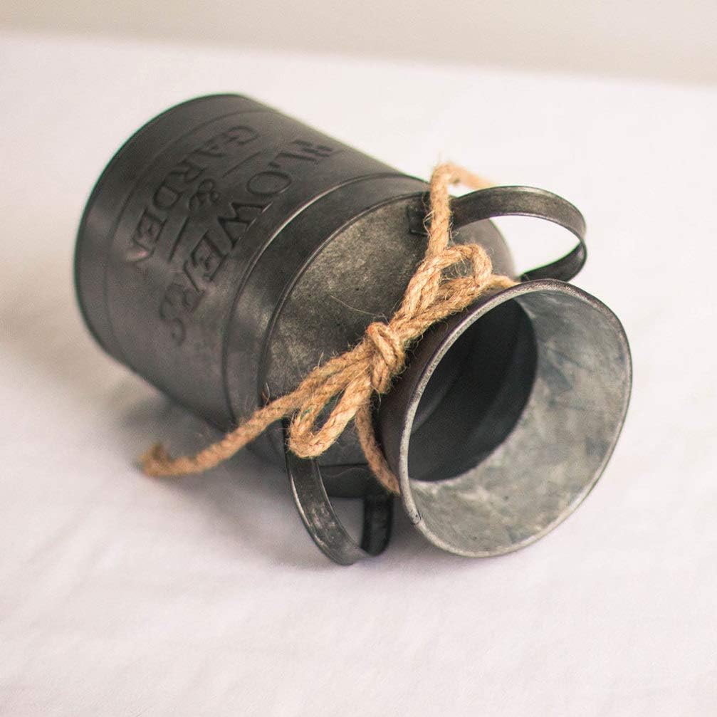 Happyyami Rustic Iron Jug Vase for Home Decor