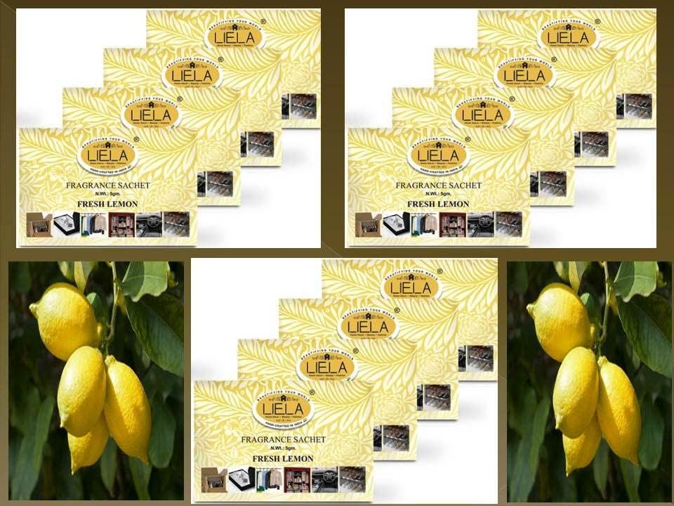 LIELA Multipurpose Fragrance Sachets Set of 12 Lemon Scent