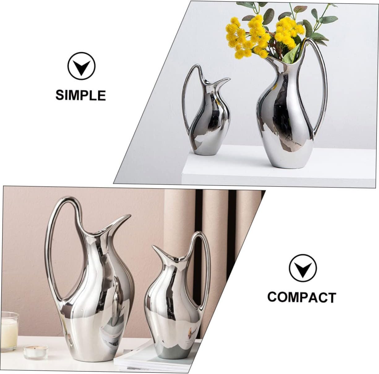 Rustic Ceramic Flower Vase for Dried Flowers and DIY Arrangements