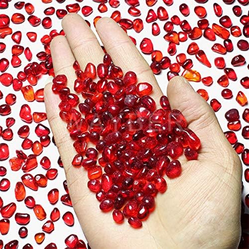 WAYBER Red Sea Glass Pebbles 1Lb Non-Toxic Artificial Stones