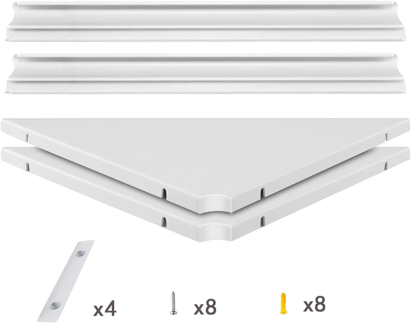 Evron Wall Mount Corner Shelf 2 Pack White