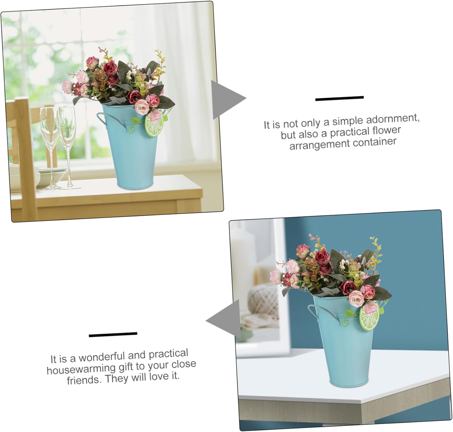 Iron Art Dried Flower Vase for Home Decor