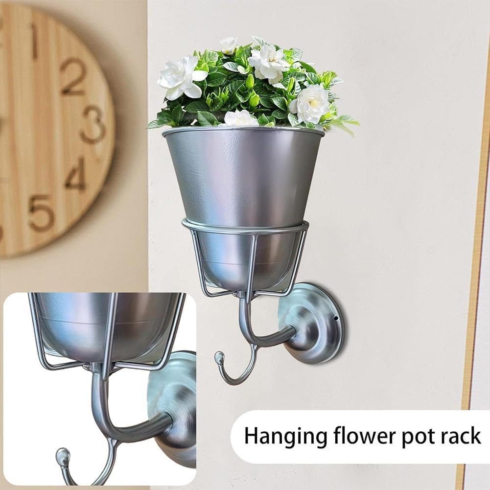Vintage Wall Mounted Brass Vase with Hook