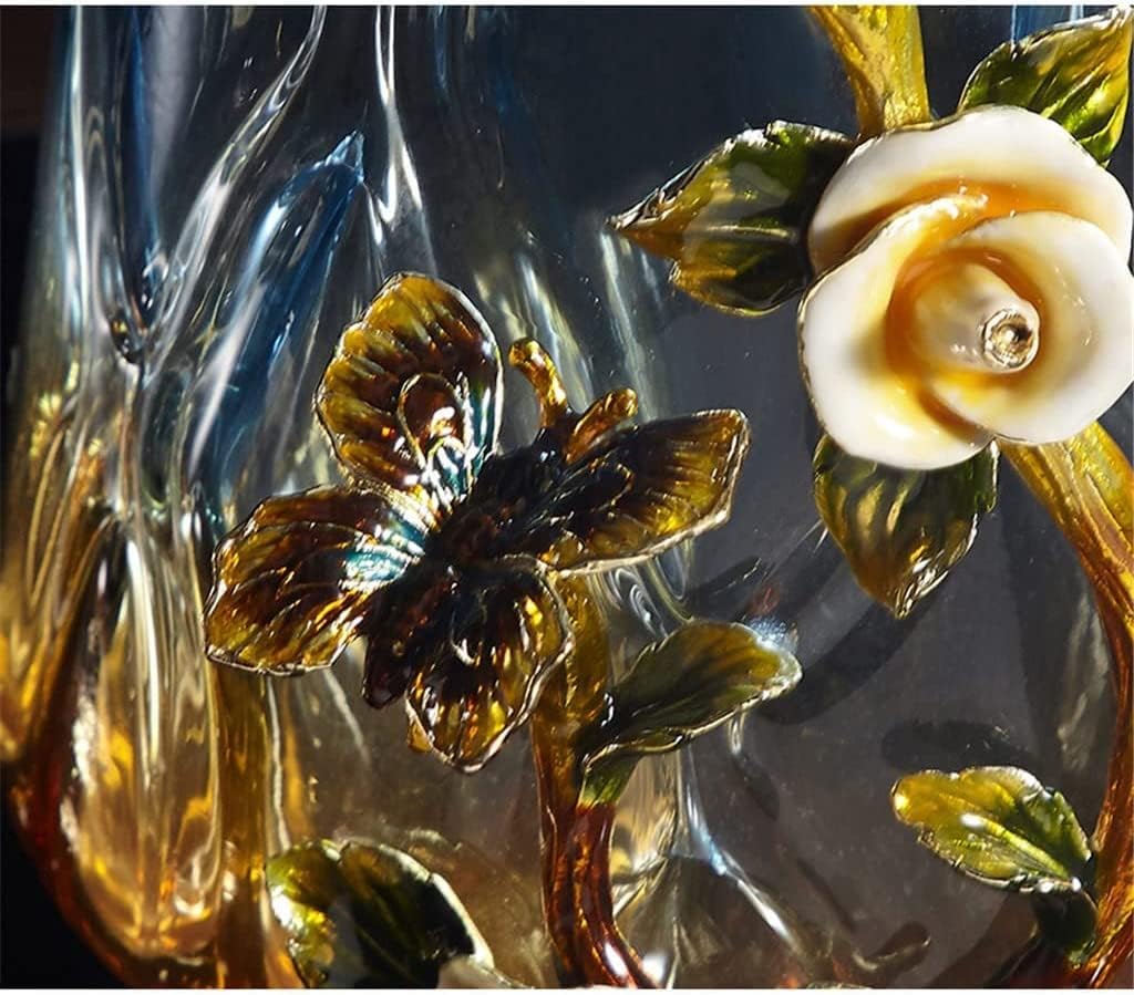 Modern Cream Enamel Glass Artificial Flower Vase