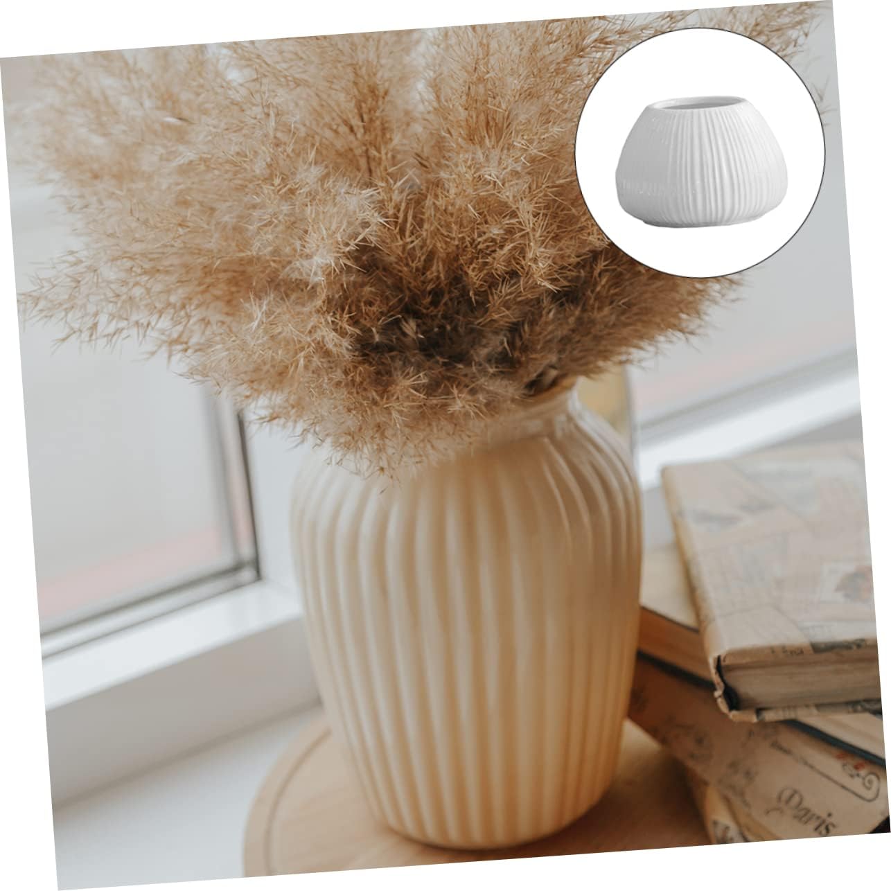 Balacoo White Ceramic Vase 1PC Small Flower Pot Decorative Container