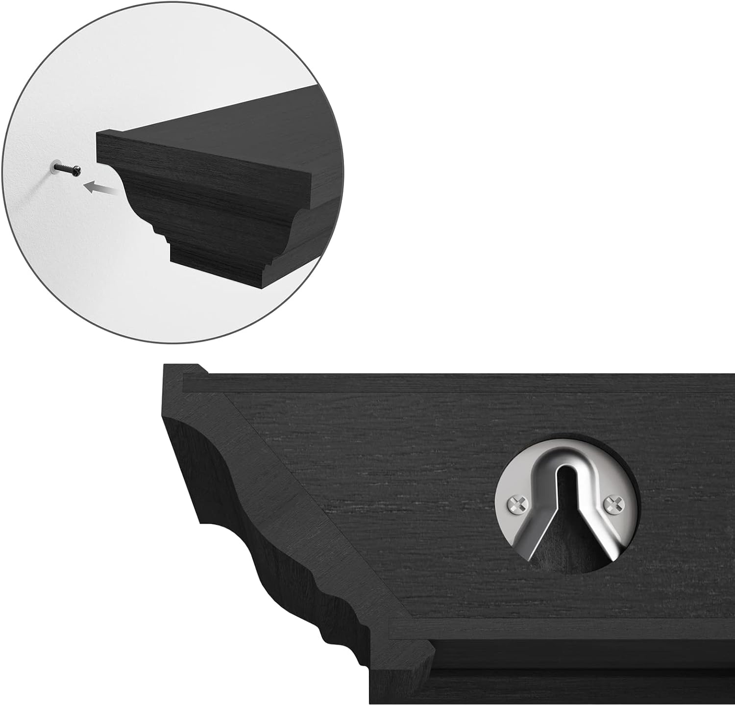 SRIWATANA Black Floating Shelves Set of 4