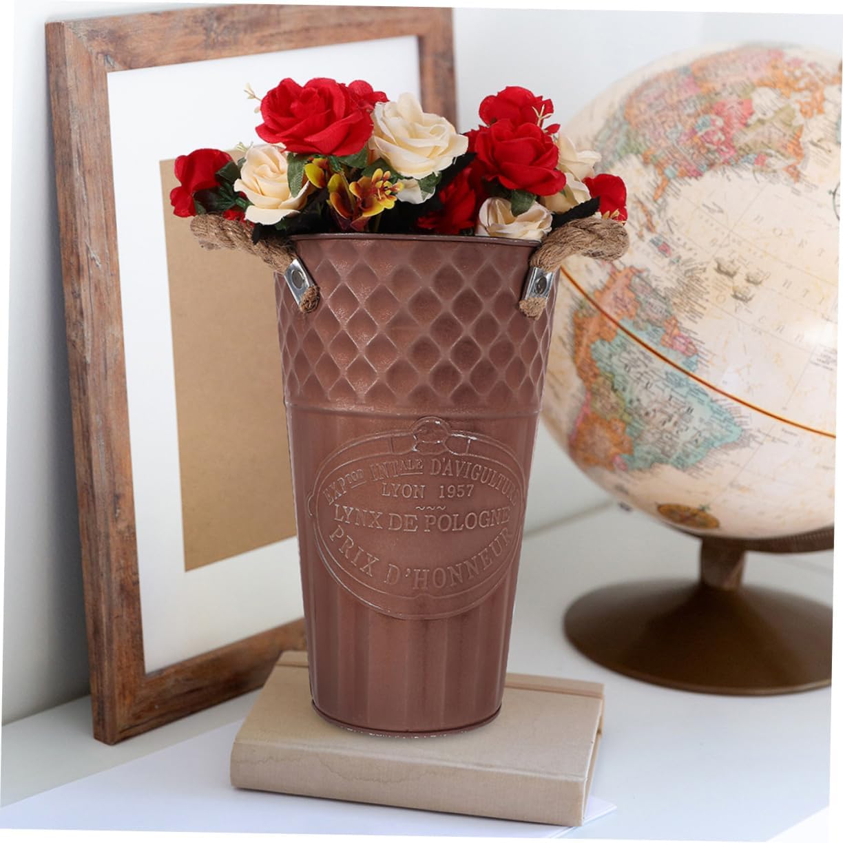 SUPVOX Retro Flower Vase Metal Pitcher for Decor