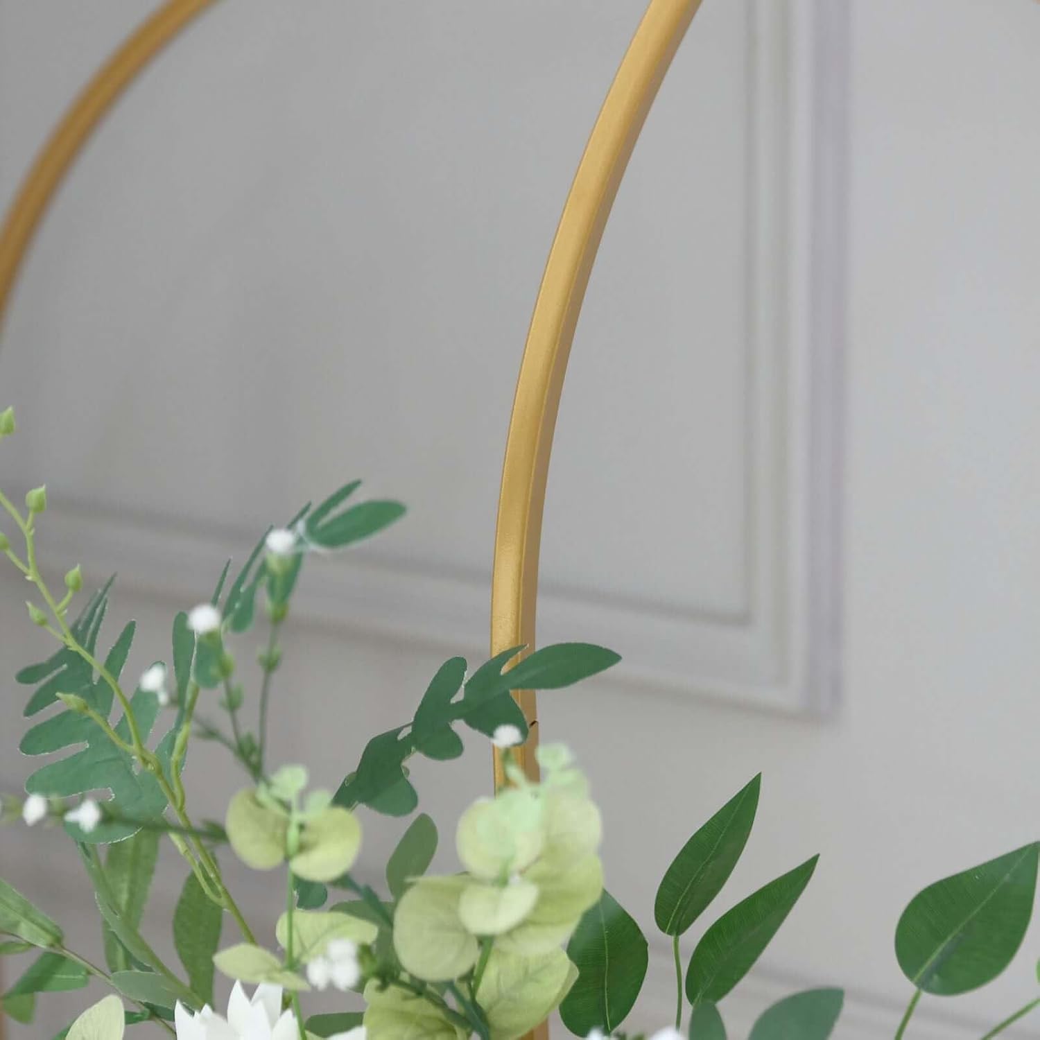Efavormart 7ft Gold Metal Wedding Arch with Accessories