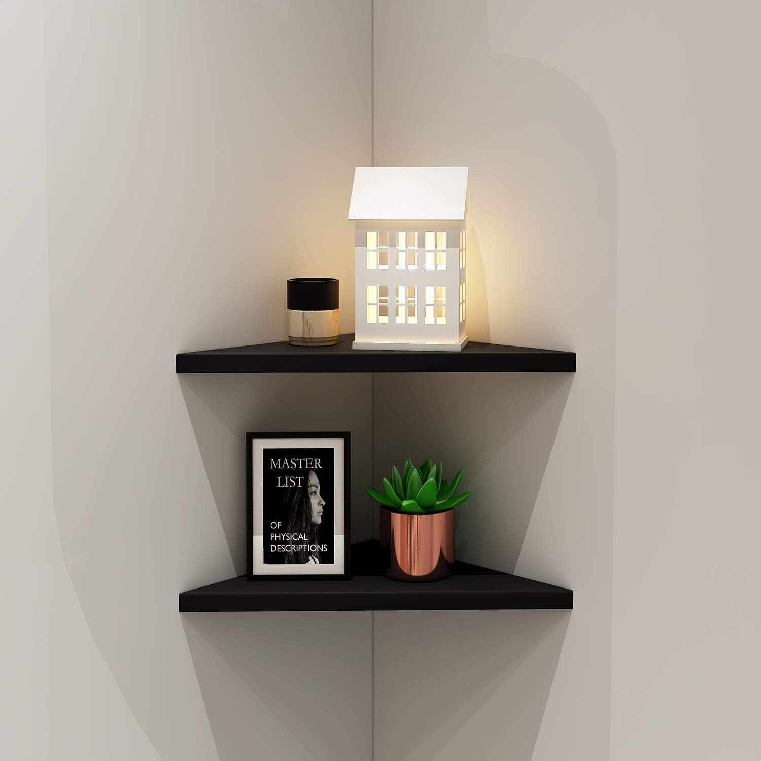 Evron Corner Mounting Shelf Set of 2 Frosting Pattern